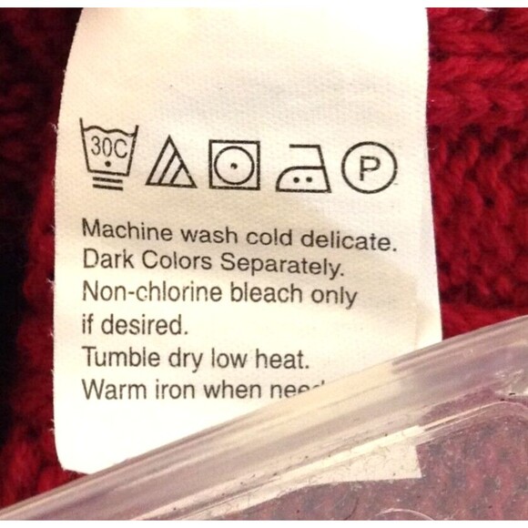 Ralph Lauren Chaps Sweater Men L Red Fisherman Cable Knit Chunky Preppy Y2K 90s - Picture 12 of 12